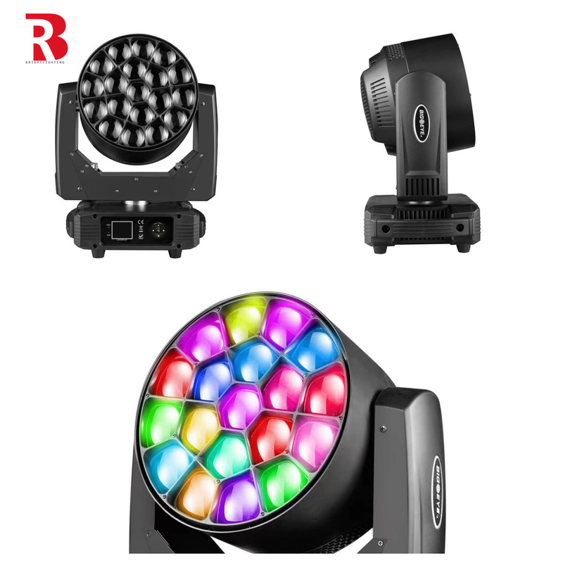19pcs*15w RGBW Zoom Eye LED Moving Head Stage Light para la decoración de bodas de DJ