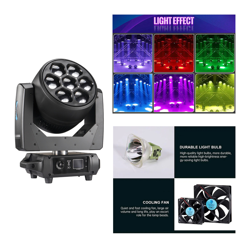 Festival de Música LED DMX512 Moving Head Beeye Zoom Beam Stage 7pcs 40W 4in1 luz