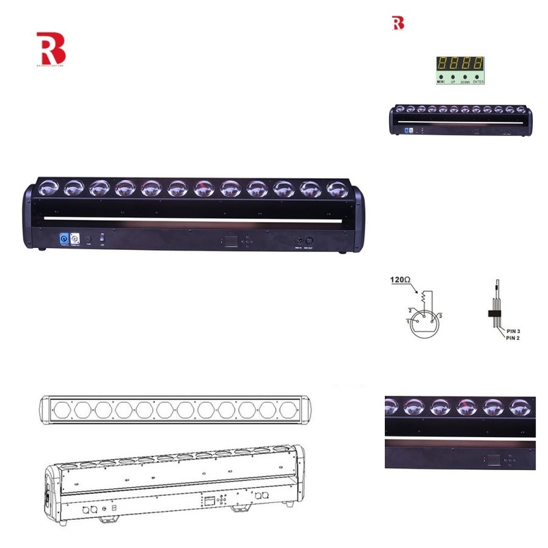 Disco DJ 12x30W LED Moving Head Light Beam Bar Zoom Lavado Concierto de bodas Luz de punta