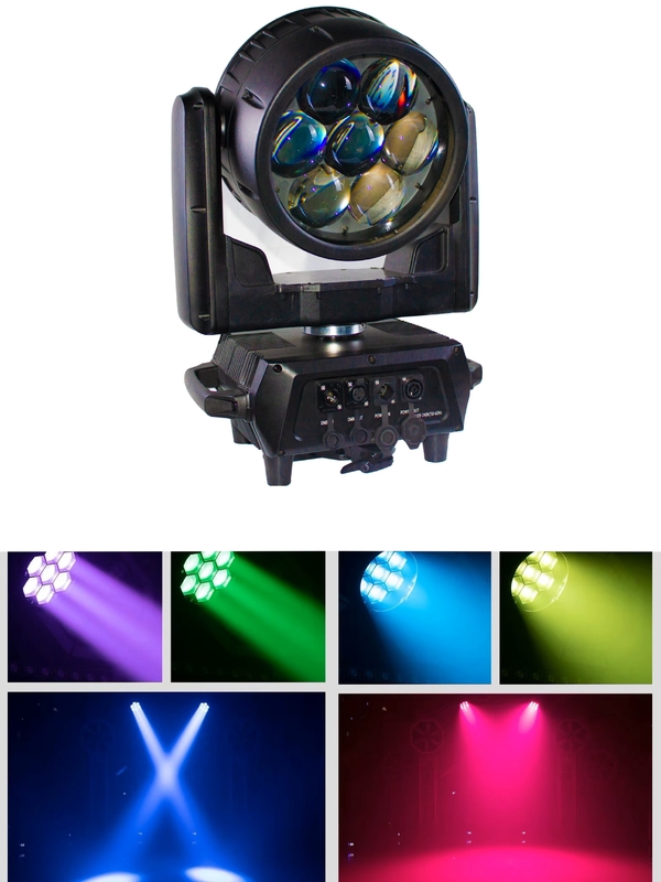 7*40W DMX 4 en 1 interior LED Beeye Moving Head Wash Zoom Light para espectáculo de escenario