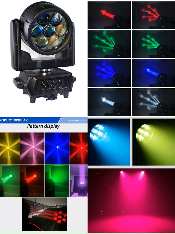 7*40W DMX 4 en 1 interior LED Beeye Moving Head Wash Zoom Light para espectáculo de escenario