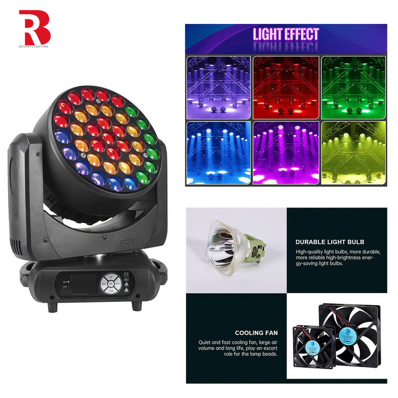 37*15W LED RGBW Infinite Mixture LCD LED Moving Head Light para la iglesia de la discoteca