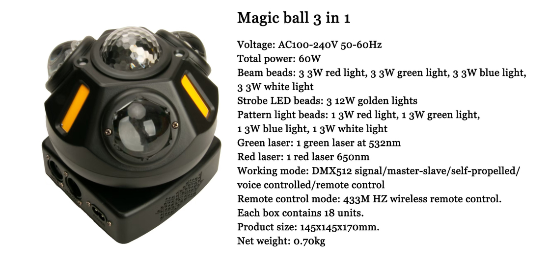 Bola mágica 3 en 1 luz de patrón de haz de luz China Fabricantes para el evento